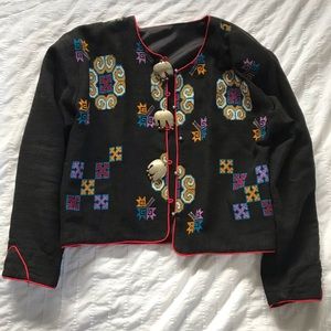 Custom embellished cropped jacket
